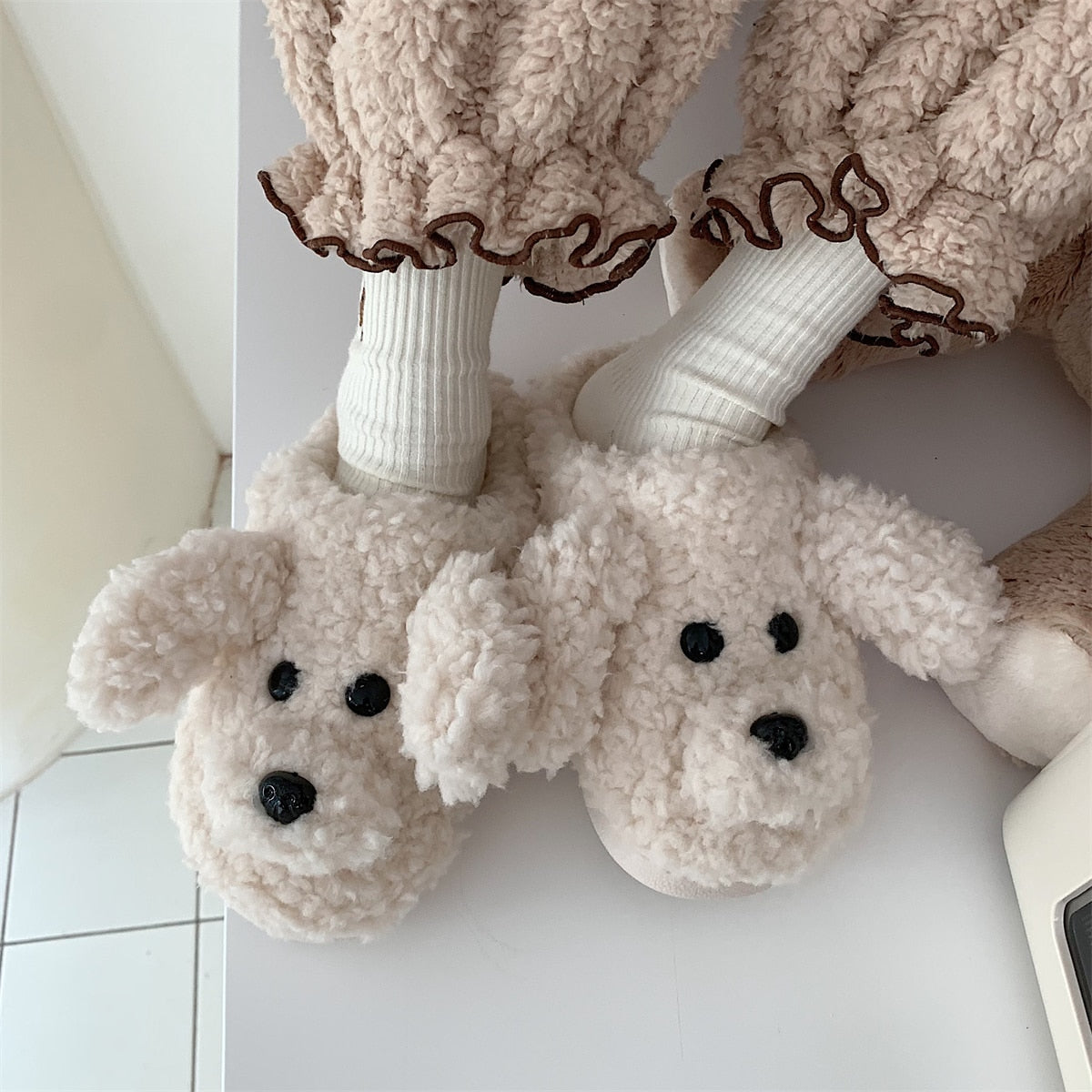 Pantuflas mullidas con diseño de animales