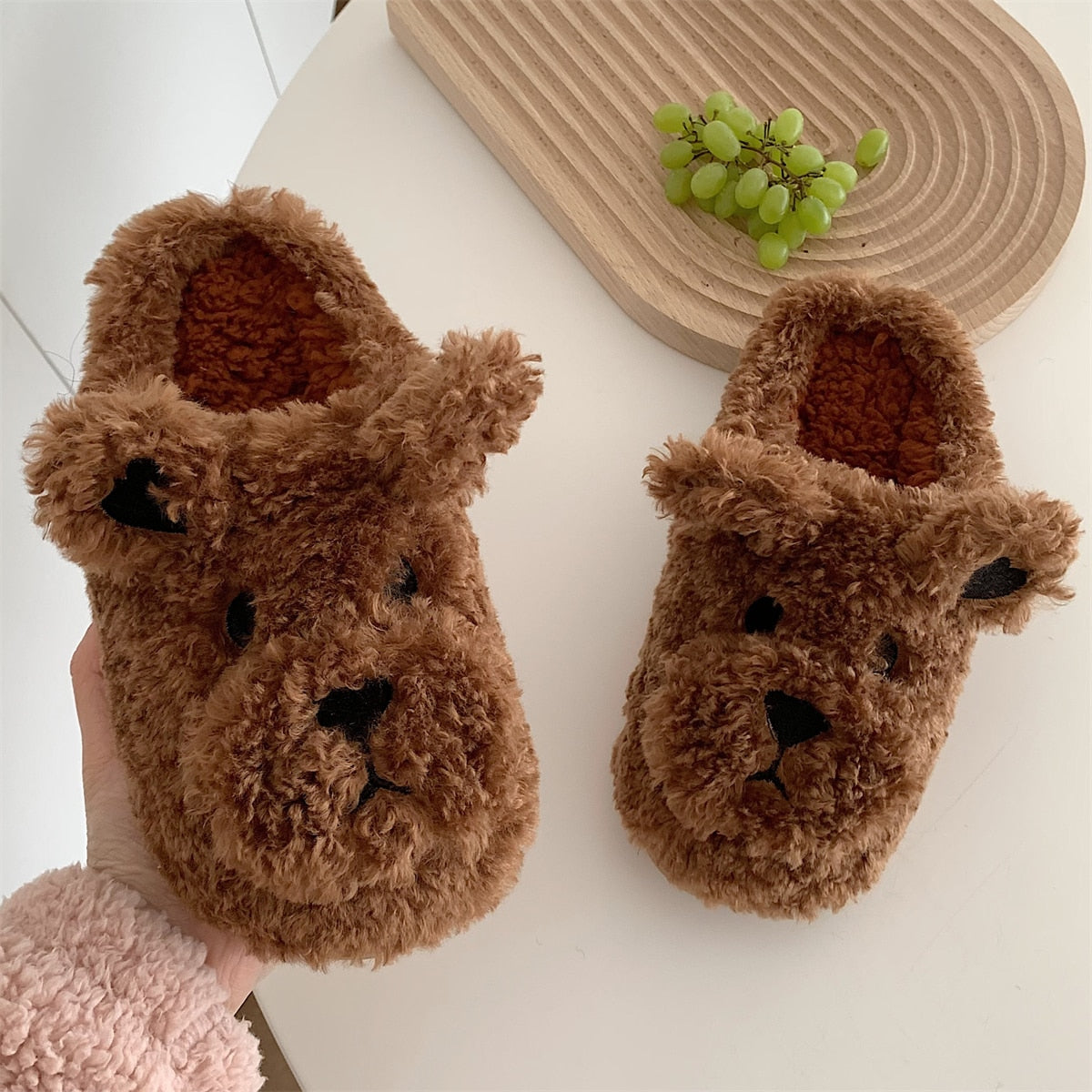 Pantuflas mullidas con diseño de animales