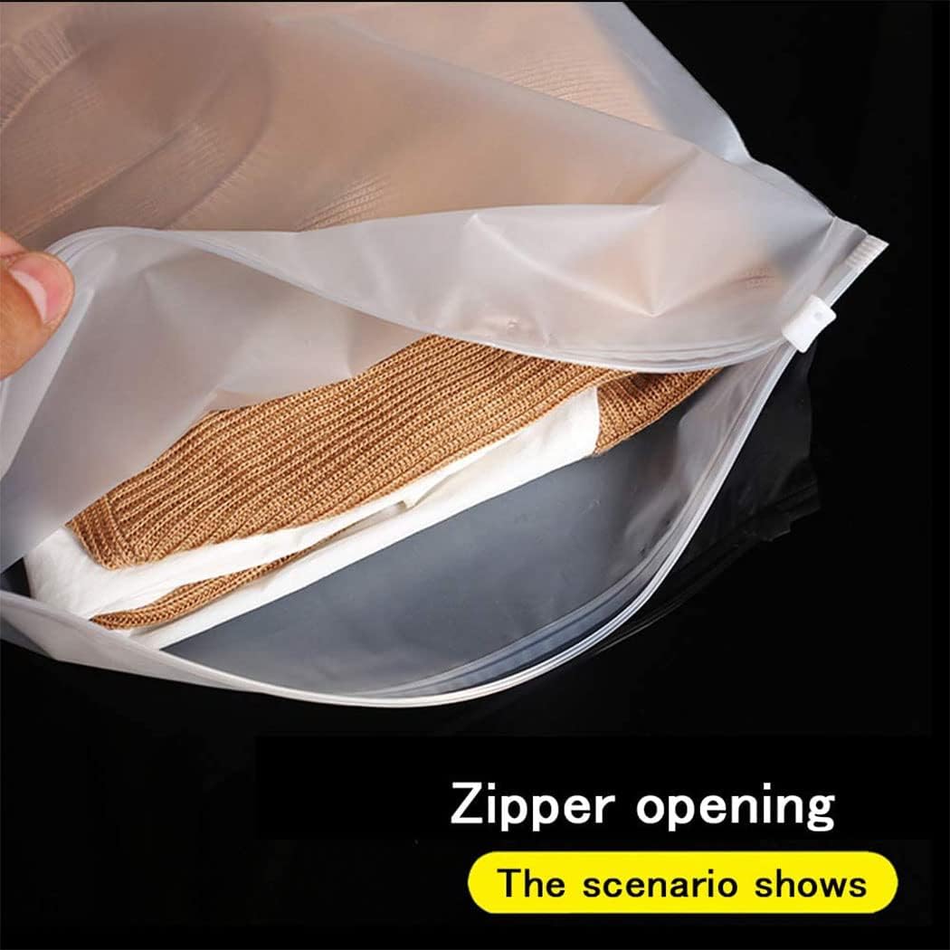 Paquete de 40 bolsas de almacenamiento esmeriladas y resellables para ropa y viajes
