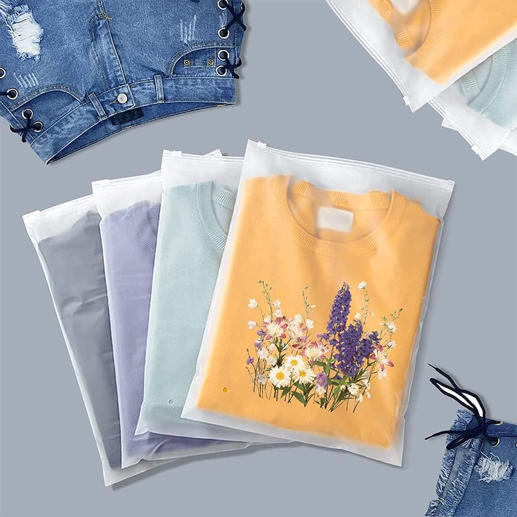 Paquete de 40 bolsas de almacenamiento esmeriladas y resellables para ropa y viajes