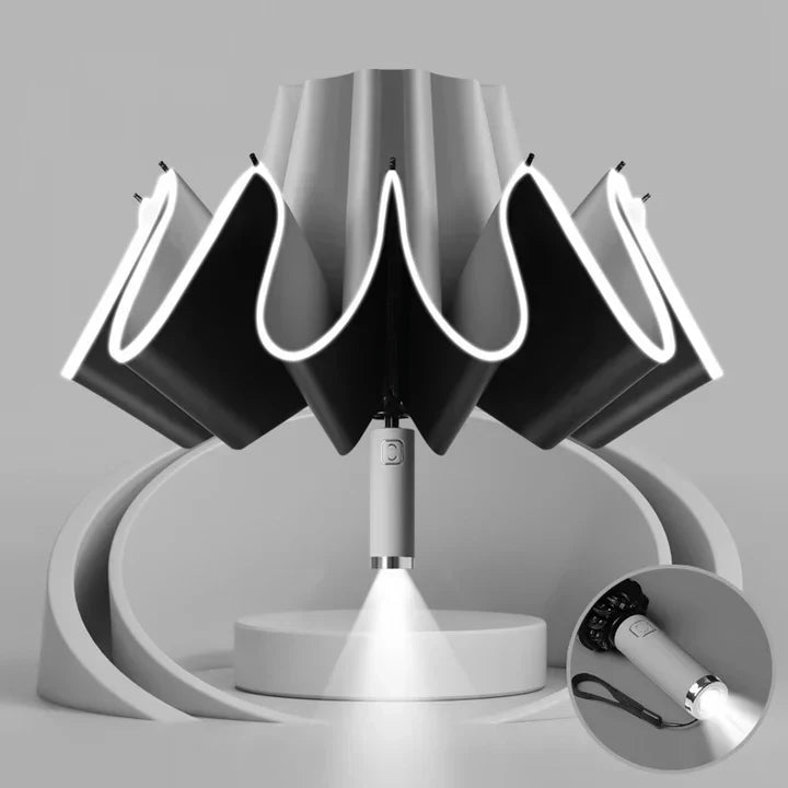 Paraguas con LED y linterna integrada