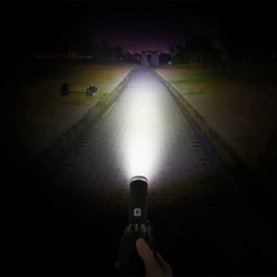 Paraguas con LED y linterna integrada