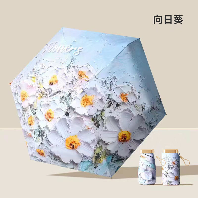 Paraguas plegable para mujer con protección UV y mecanismo innovador