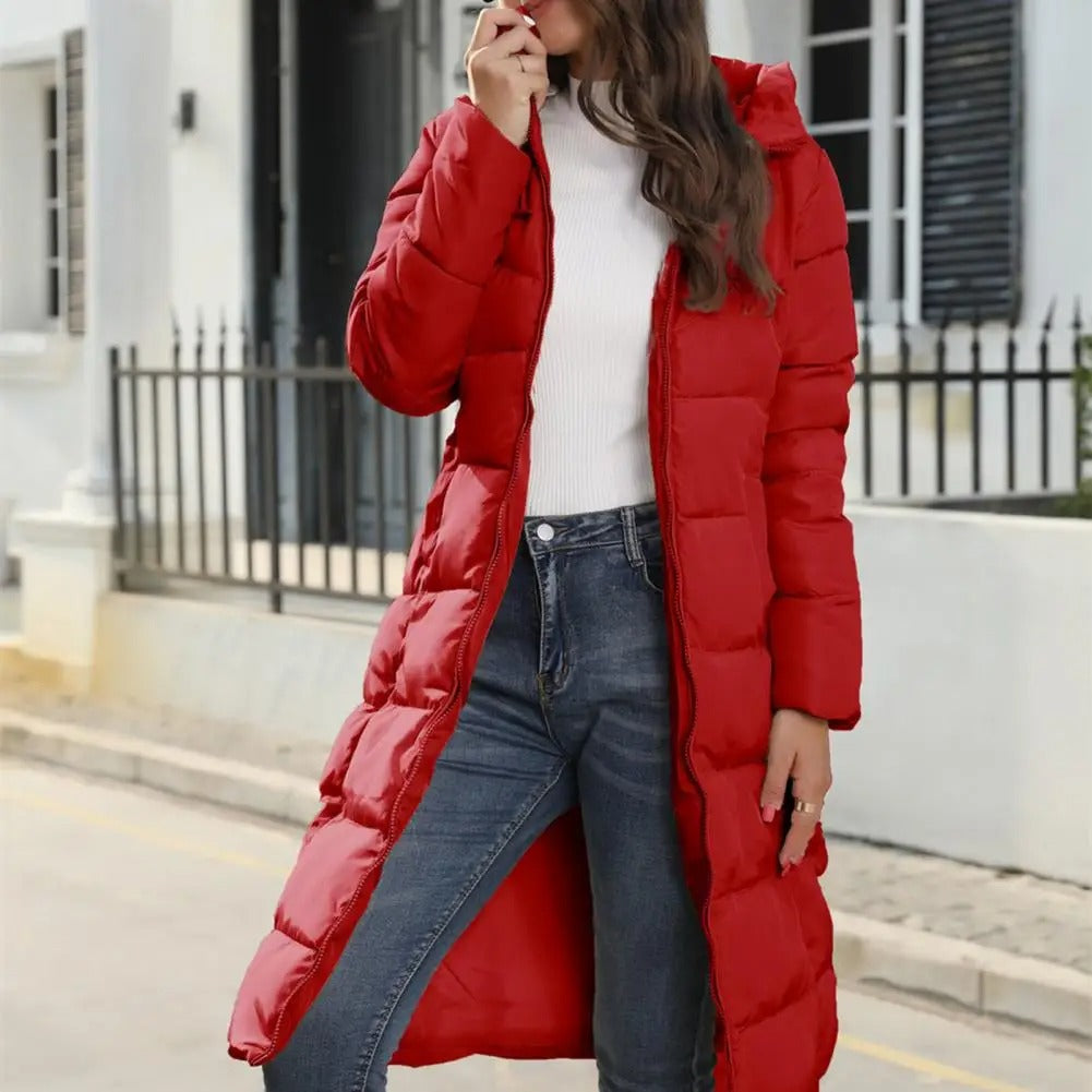 Parka cálida con capucha para mujer