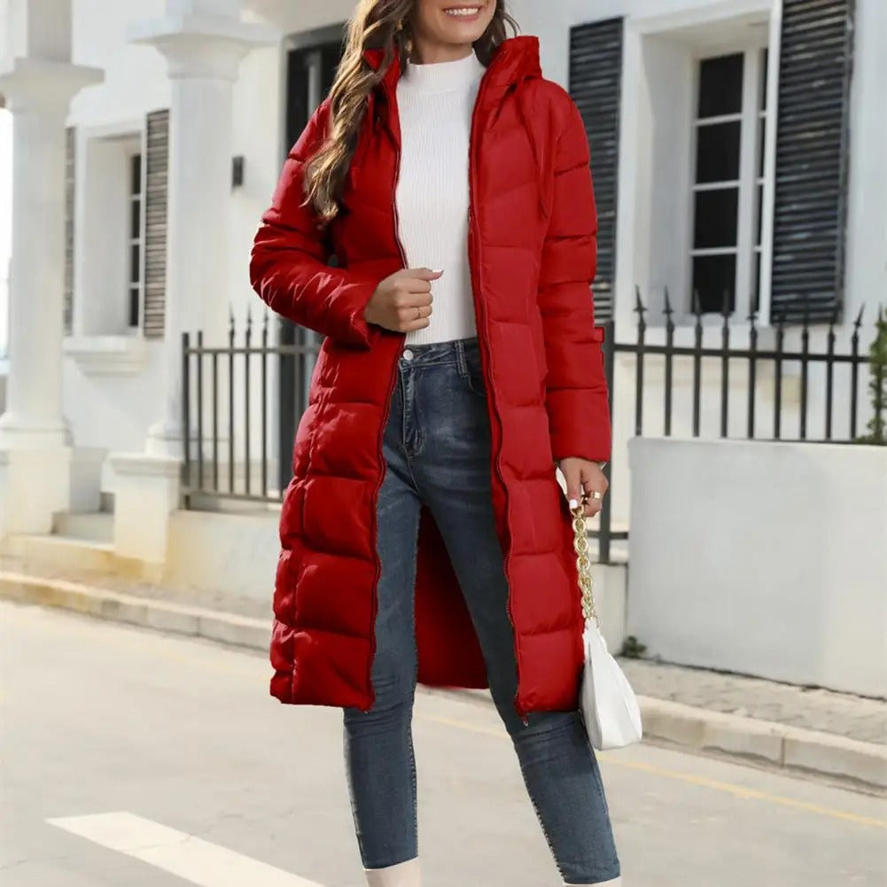 Parka cálida con capucha para mujer