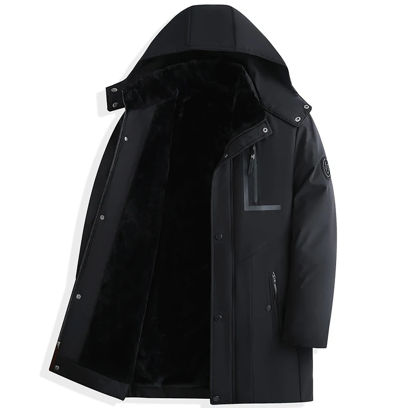 Parka cálida de invierno para hombre con capucha extraíble