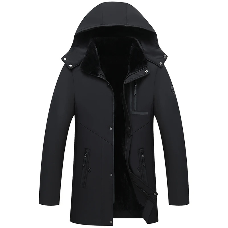 Parka cálida de invierno para hombre con capucha extraíble