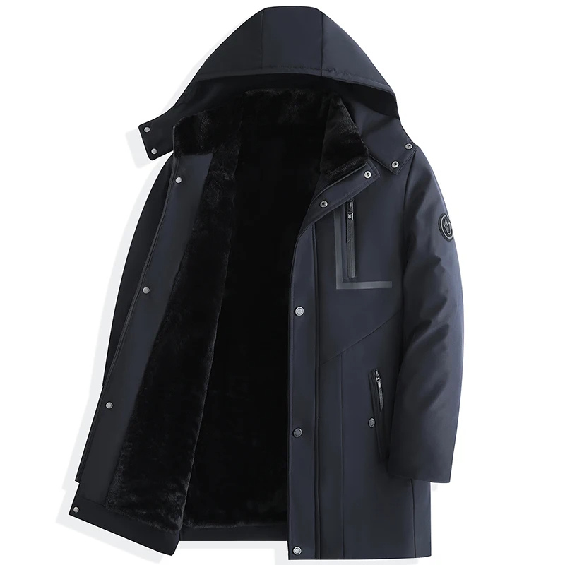 Parka cálida de invierno para hombre con capucha extraíble