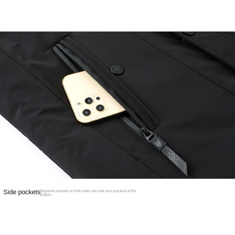 Parka cálida de invierno para hombre con capucha extraíble