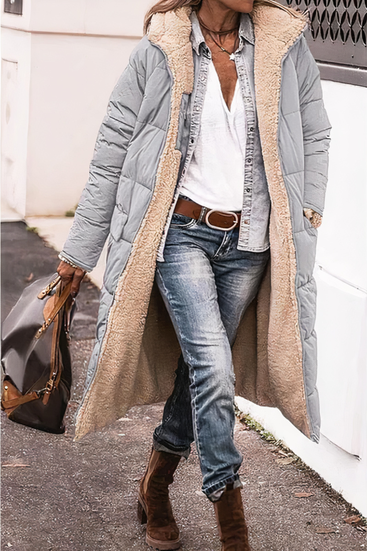 Parka impermeable reversible para mujer