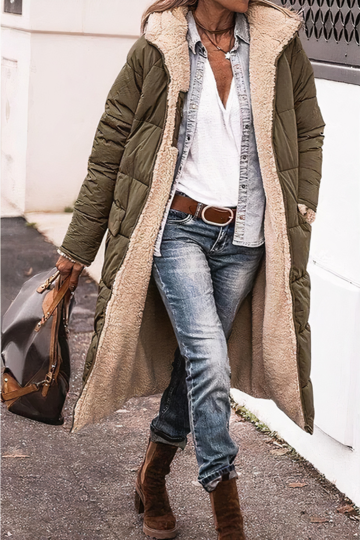 Parka impermeable reversible para mujer