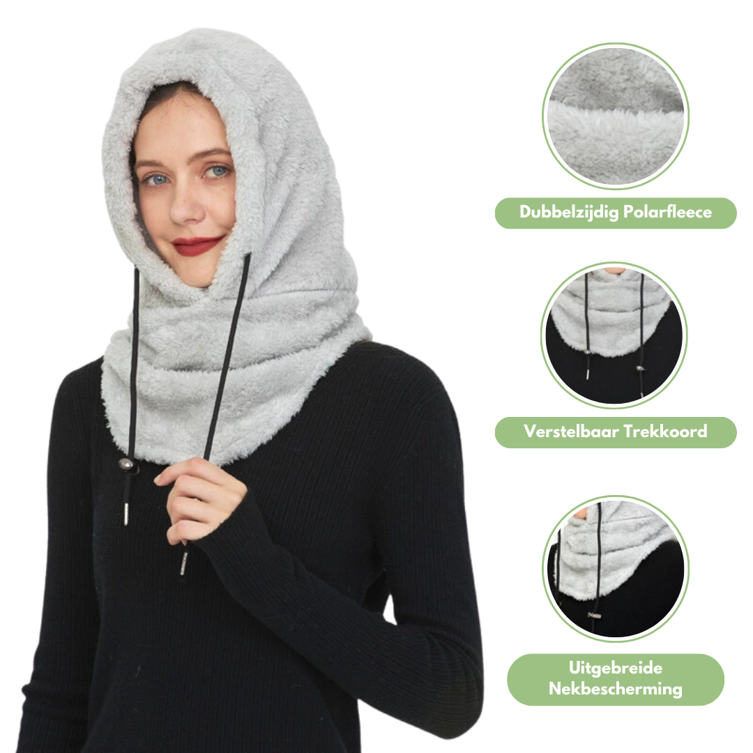Pasamontañas con capucha de forro polar sherpa | Forro polar para protección de invierno y esquí