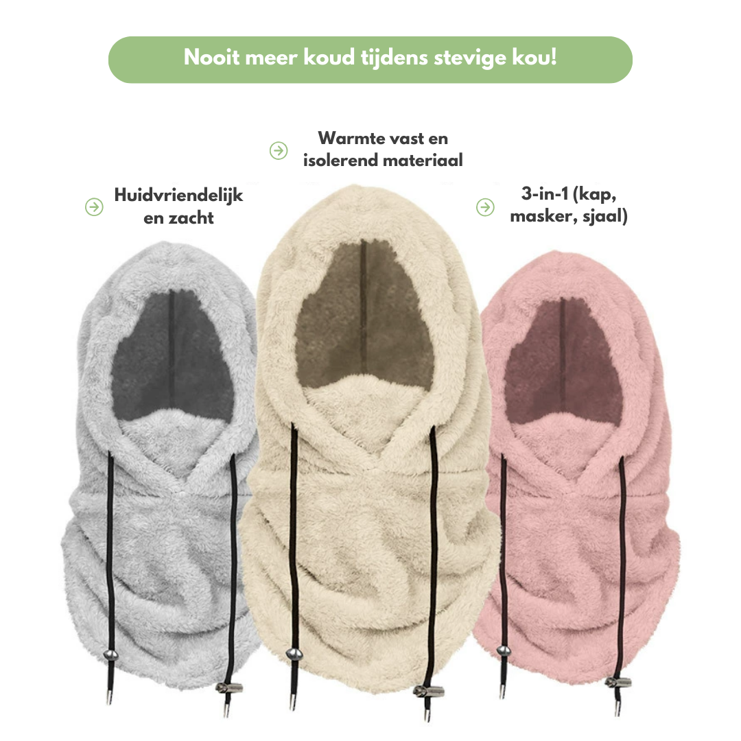Pasamontañas con capucha de forro polar sherpa | Forro polar para protección de invierno y esquí