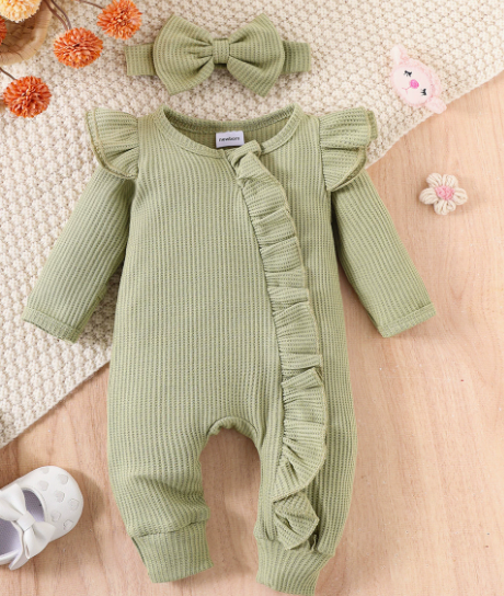 Pelele para Bebé con Volantes – Mono Entero Suave con Detalles Divertidos