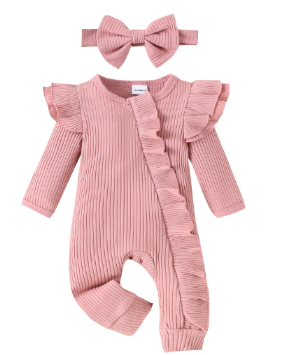 Pelele para Bebé con Volantes – Mono Entero Suave con Detalles Divertidos
