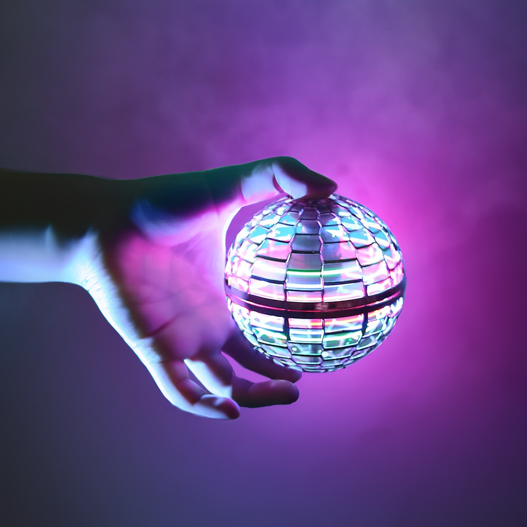 Pelota Voladora Flying Orb | Spinner Volador Aerodinámico con Efectos LED | Rotación de 360° y Función de Bumerán | Estructura Resistente y Carga Rápida USB