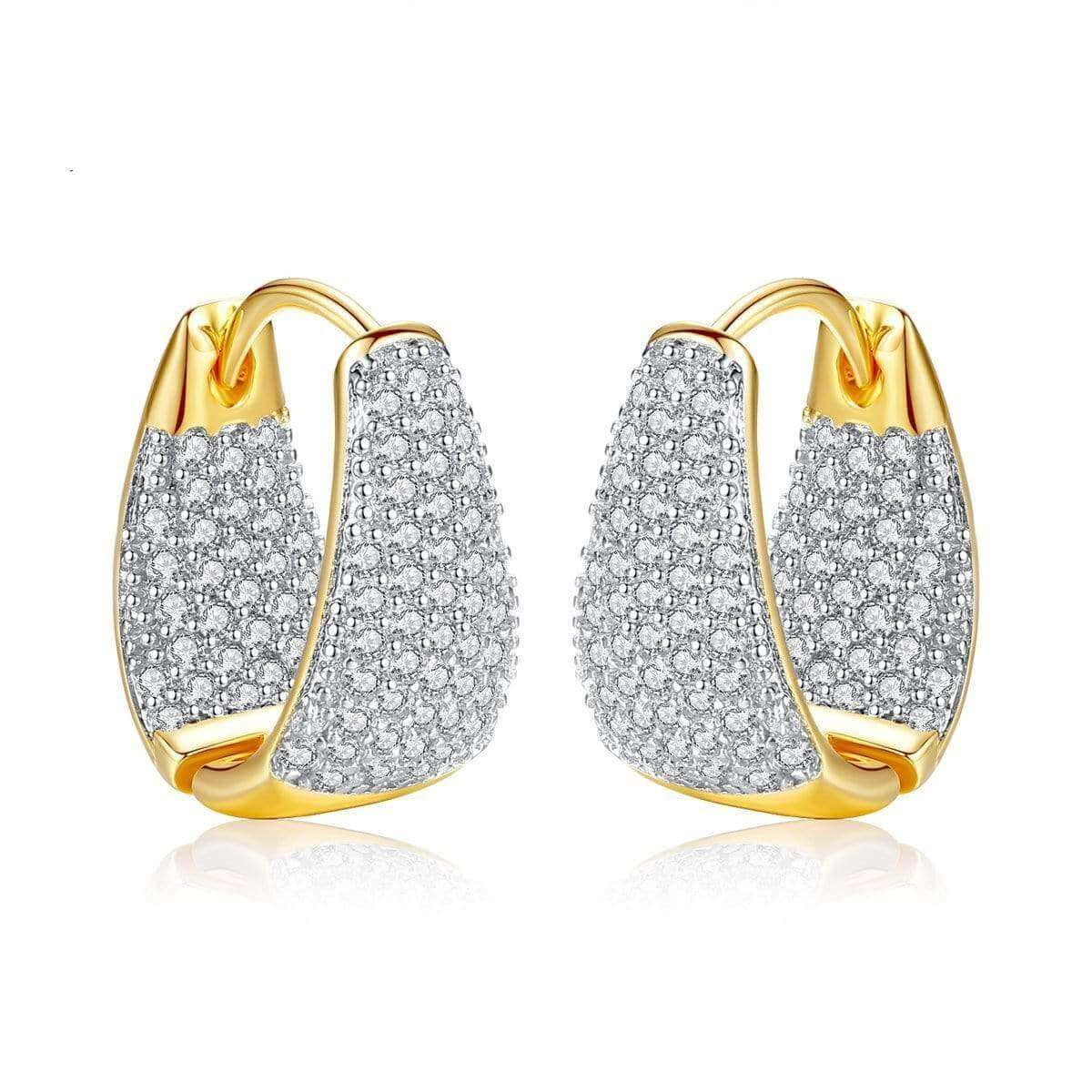Pendientes de aro brillantes con engaste pavé