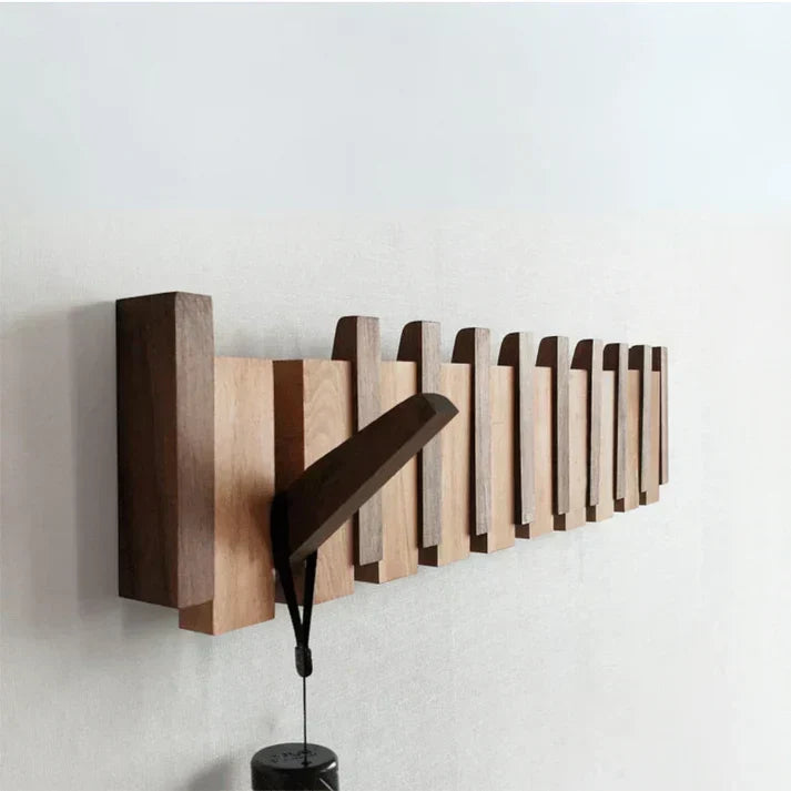 Perchero de pared de madera de alta calidad con diseño de piano