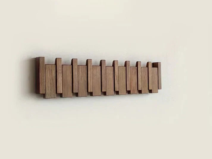 Perchero de pared de madera de alta calidad con diseño de piano