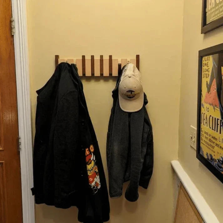 Perchero de pared de madera de alta calidad con diseño de piano
