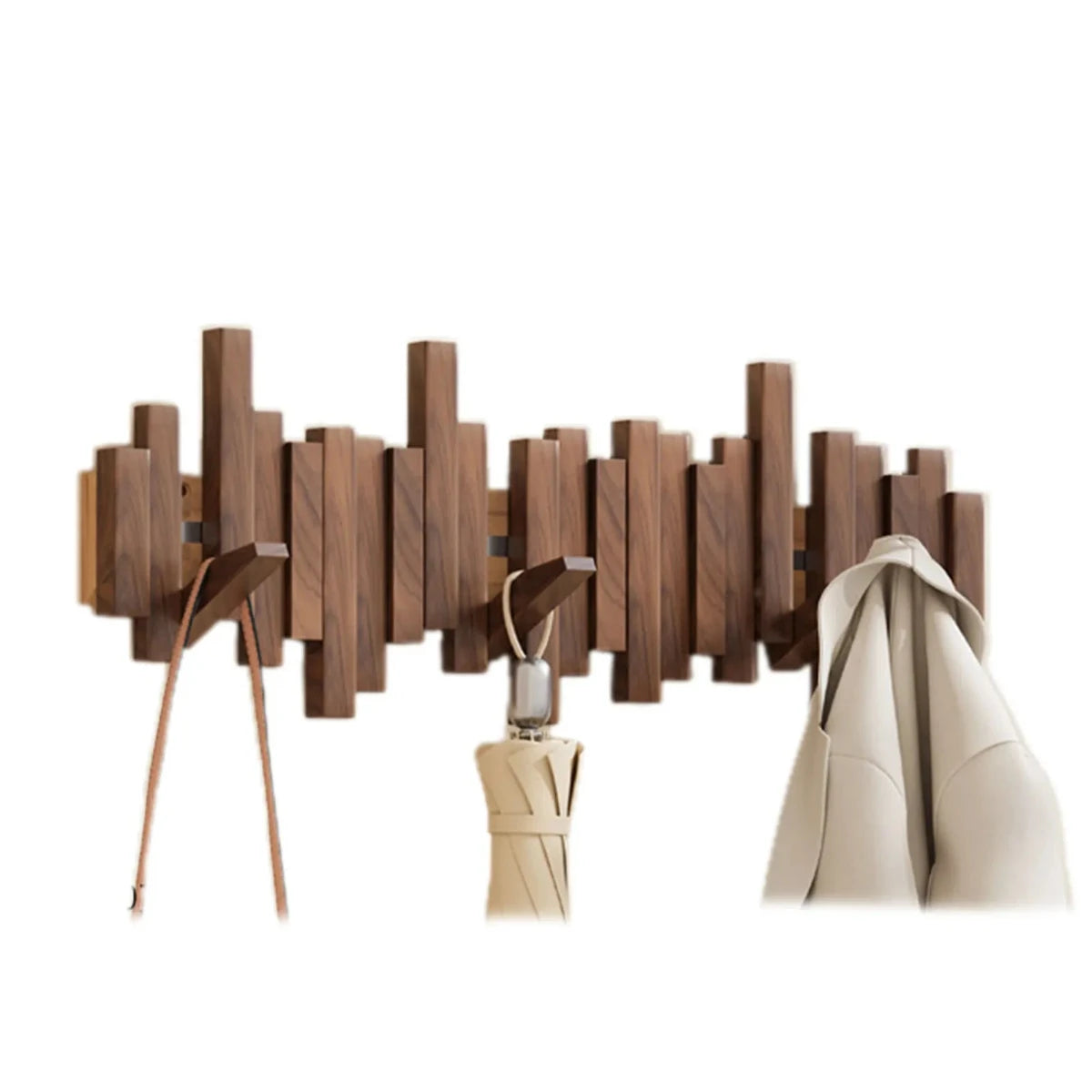 Perchero de Pared Estilo Piano - Nogal/Haya - Diseño Elegante