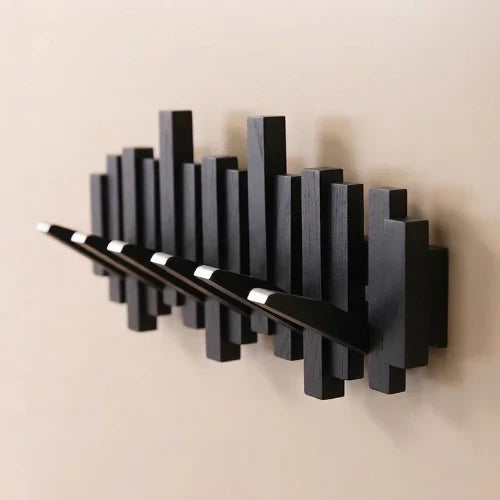 Perchero de Pared Estilo Piano - Nogal/Haya - Diseño Elegante
