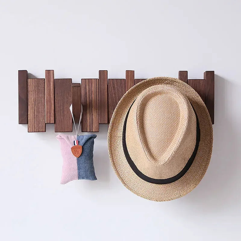 Perchero para abrigos y llaves artesanal de estilo sencillo