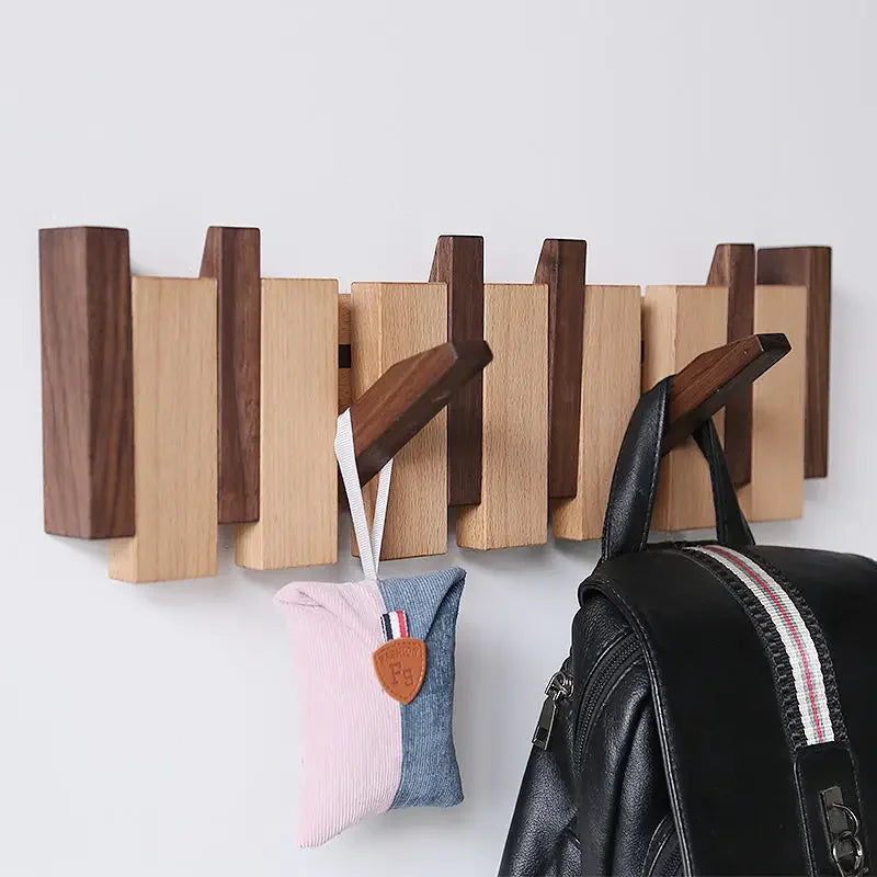 Perchero para abrigos y llaves artesanal de estilo sencillo