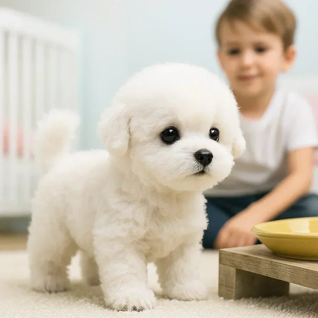 Perro de peluche interactivo y realista | Juguete suave y animado para niños y adultos