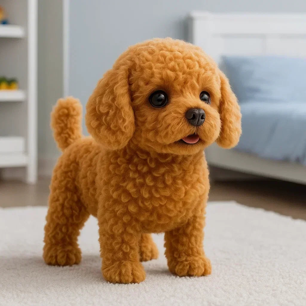 Perro de peluche interactivo y realista | Juguete suave y animado para niños y adultos