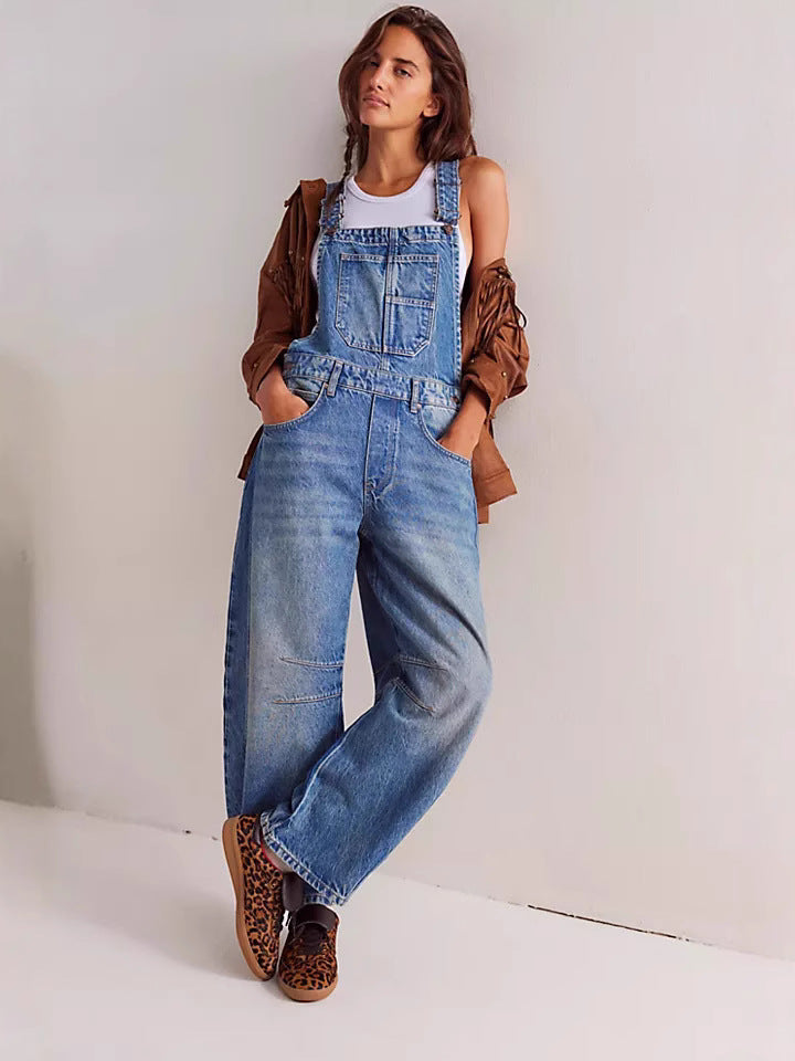 Peto para mujer de estilo casual oversize con bolsillos prácticos y detalles a la moda