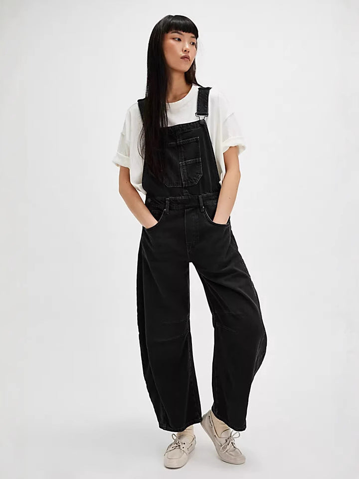 Peto para mujer de estilo casual oversize con bolsillos prácticos y detalles a la moda