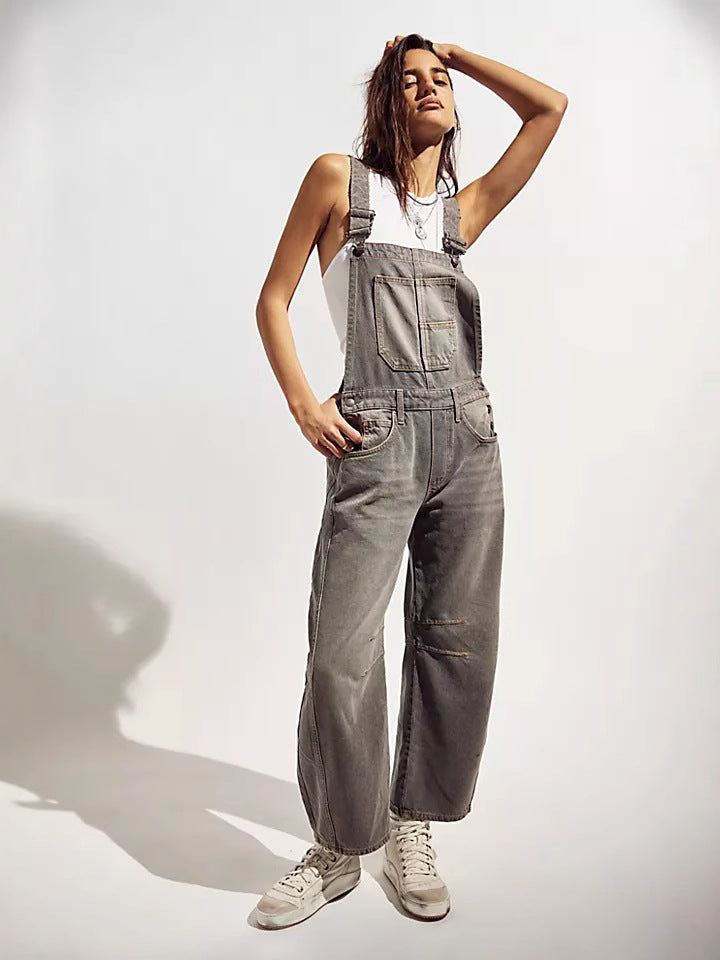 Peto para mujer de estilo casual oversize con bolsillos prácticos y detalles a la moda