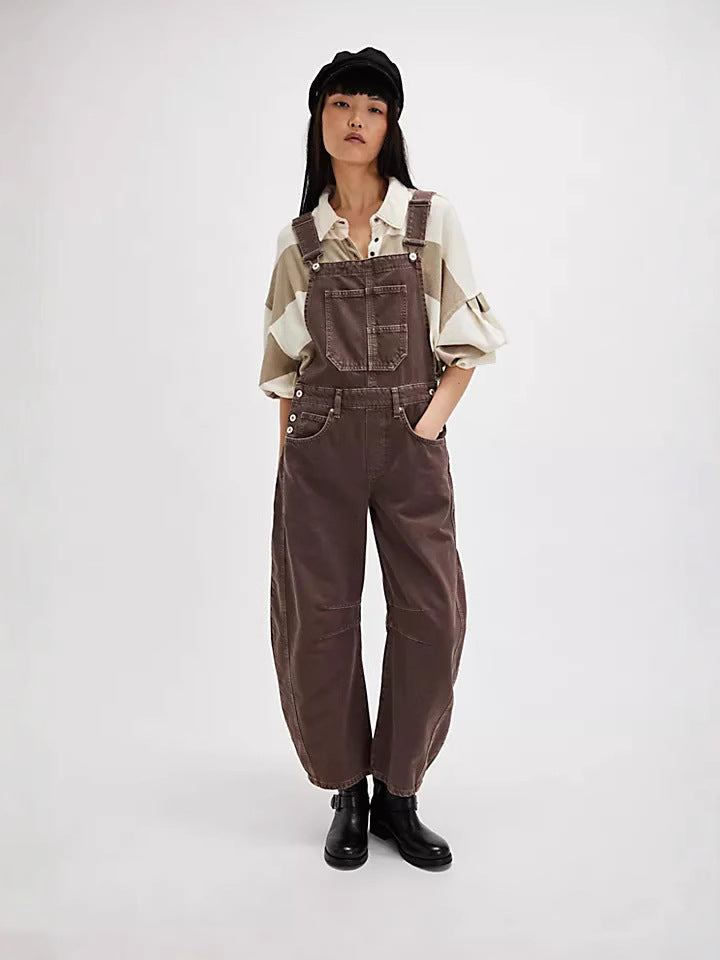 Peto para mujer de estilo casual oversize con bolsillos prácticos y detalles a la moda