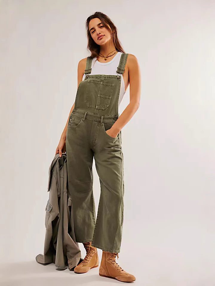 Peto para mujer de estilo casual oversize con bolsillos prácticos y detalles a la moda