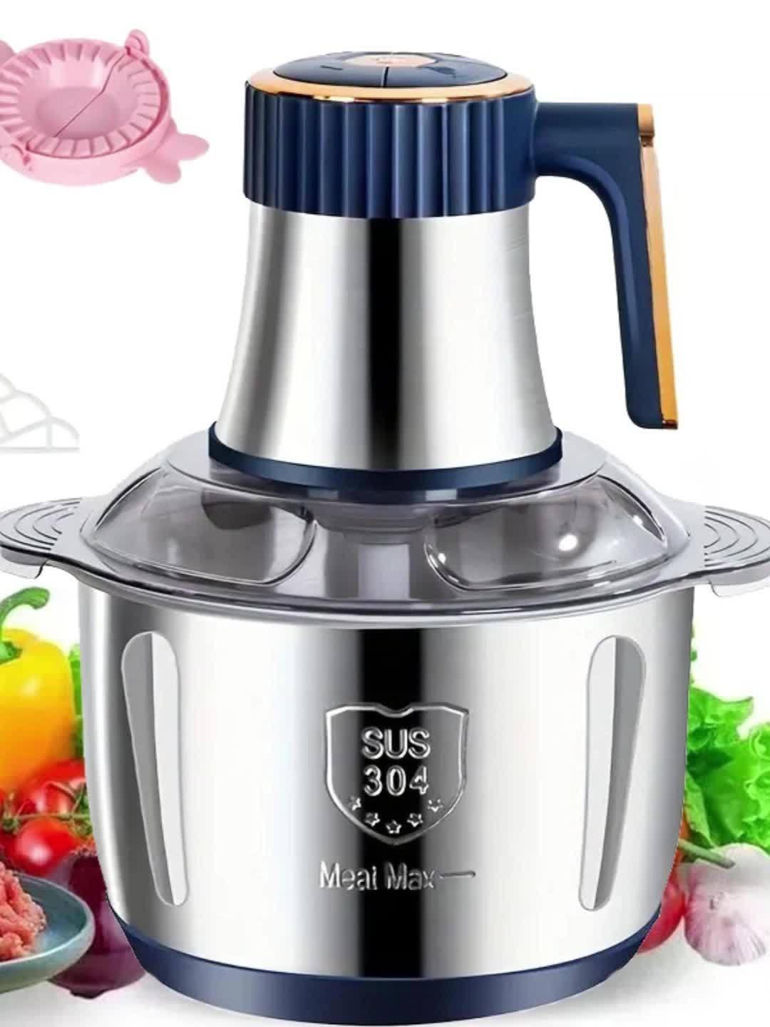 Picadora de carne y cortador de verduras de acero inoxidable de alto rendimiento – Procesador de alimentos multifuncional