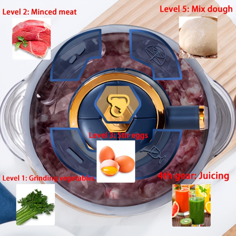 Picadora de carne y cortador de verduras de acero inoxidable de alto rendimiento – Procesador de alimentos multifuncional