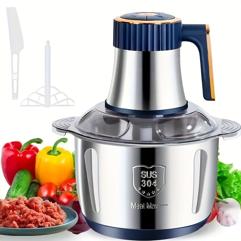 Picadora de carne y cortador de verduras de acero inoxidable de alto rendimiento – Procesador de alimentos multifuncional