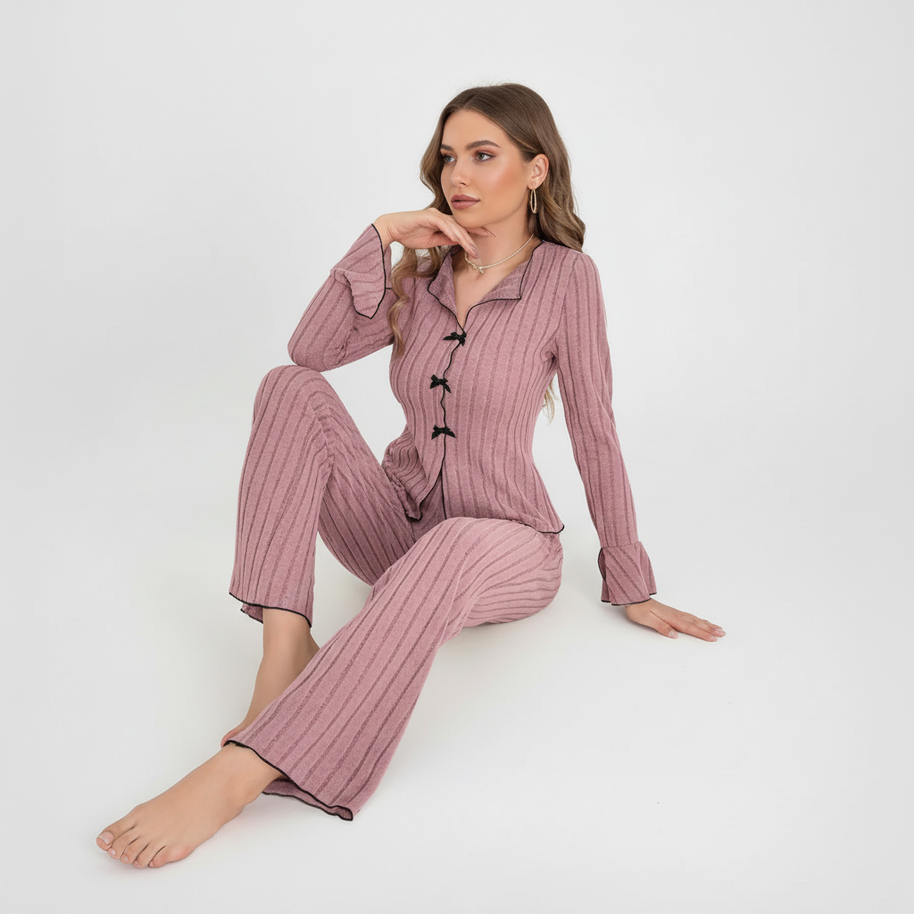 Pijama de Punto Acanalado