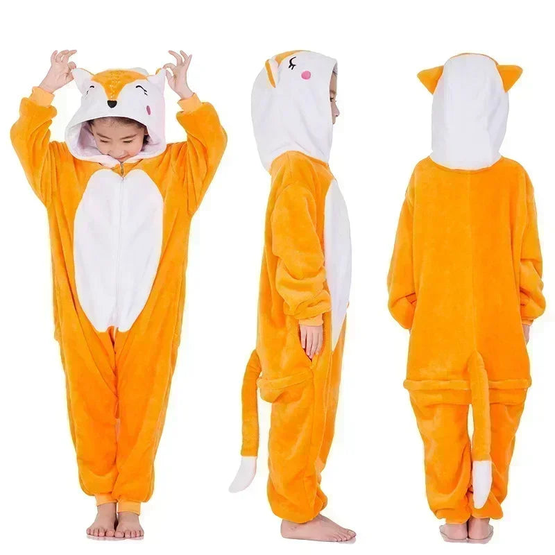 Pijama de mono de forro polar de unicornio para niña – Pijama con cuerno y orejitas