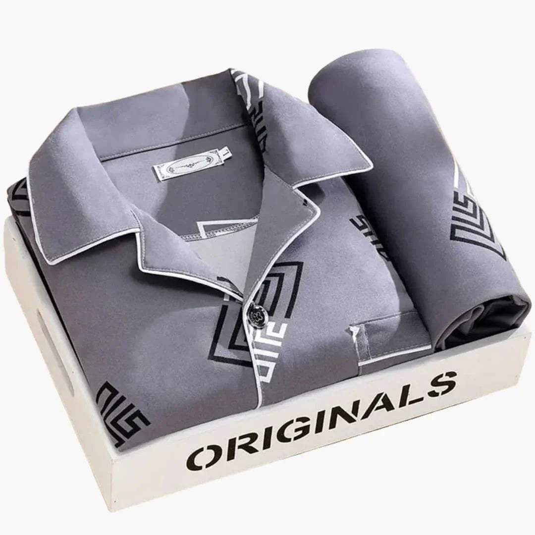 Pijama para hombre con camisa y pantalón largo