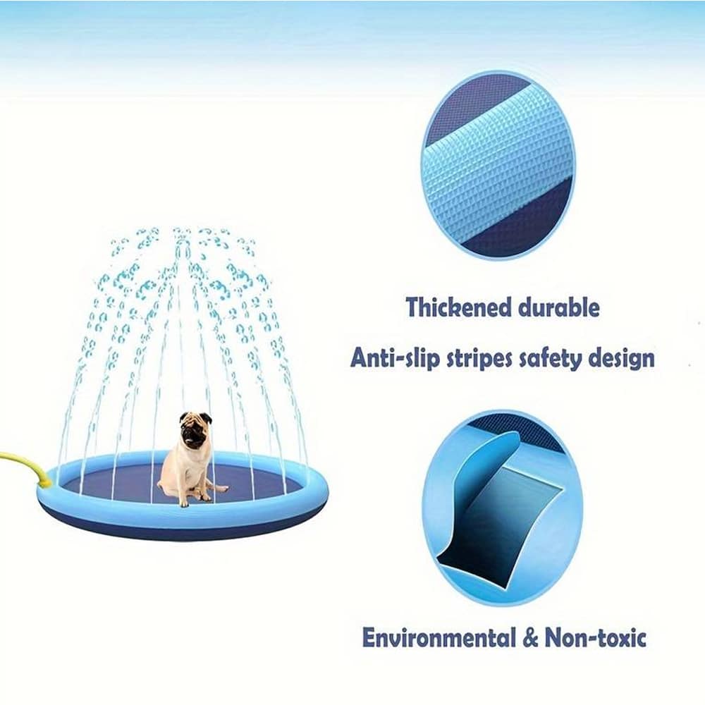 Piscina para perros con aspersor de agua (disponible en tamaños para perros grandes y pequeños)