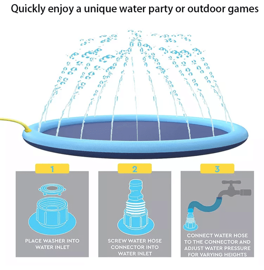 Piscina para perros con aspersor de agua (disponible en tamaños para perros grandes y pequeños)