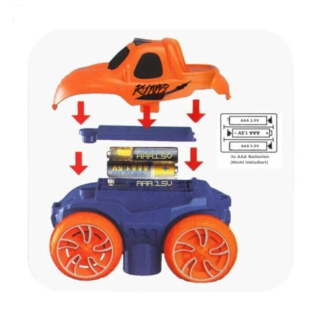 Pista de coches flexible con cochecito LED | Juguete interactivo para niños