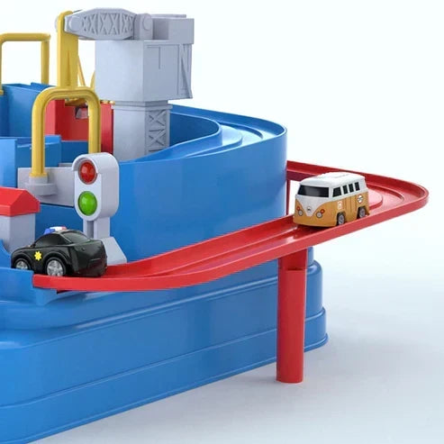 Pista de coches interactiva, educativa y de aventuras