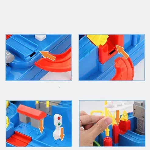Pista de coches interactiva, educativa y de aventuras