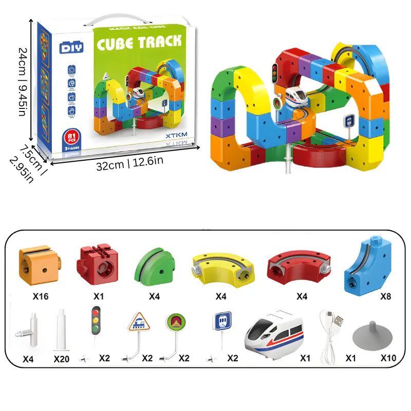 Pista de tren educativa en 3D