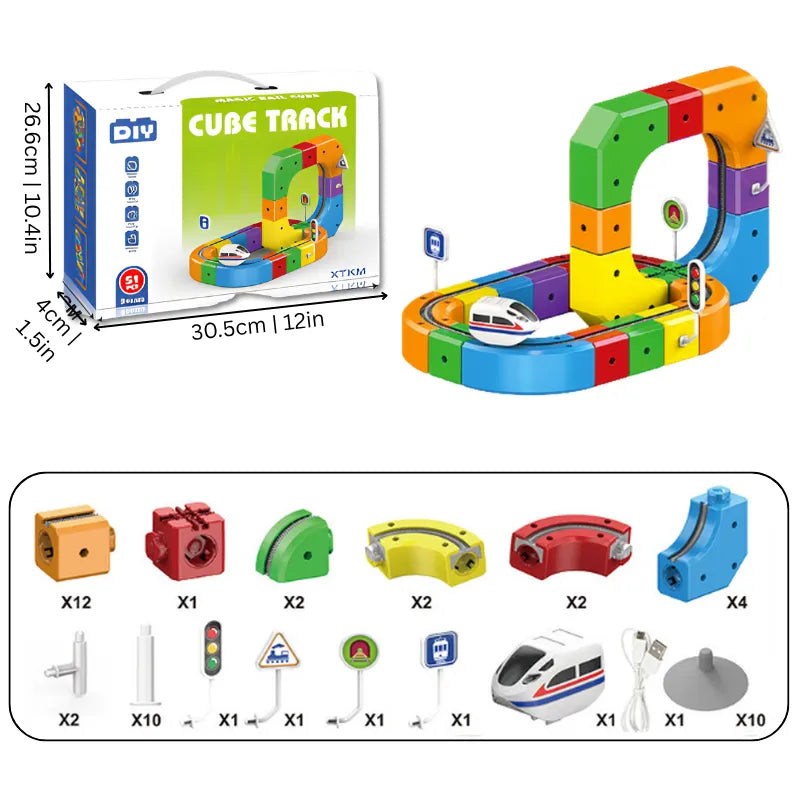 Pista de tren educativa en 3D