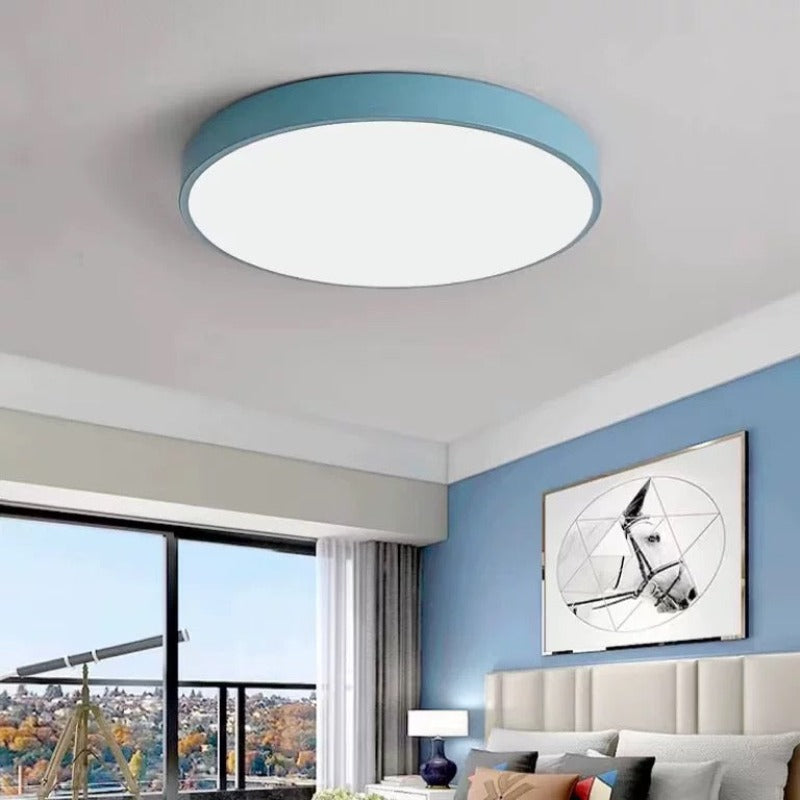Plafón LED de techo redondo y ultrafino para iluminación interior moderna
