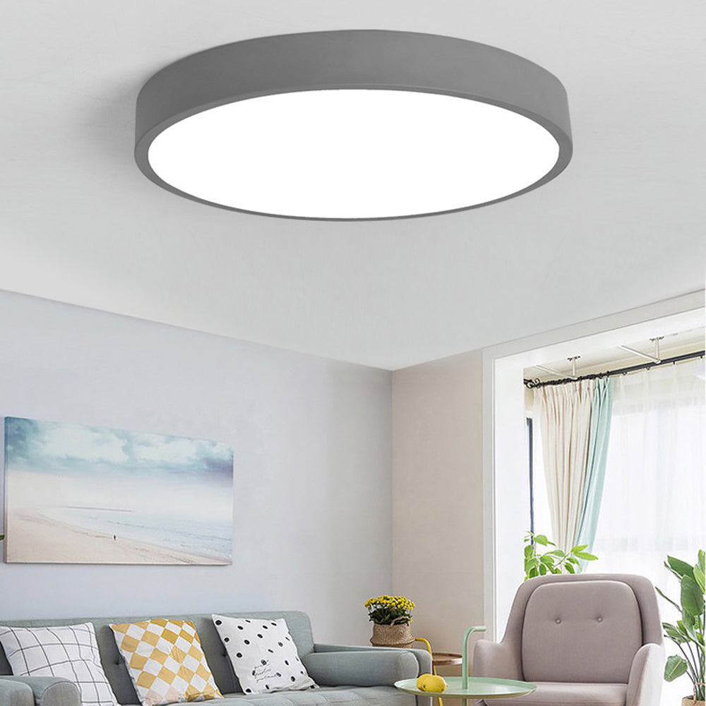 Plafón LED de techo redondo y ultrafino para iluminación interior moderna